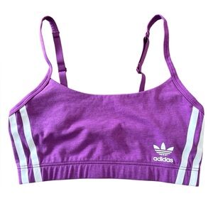 Adidas Originals Purple Bralette XS 3 Stripe NWT